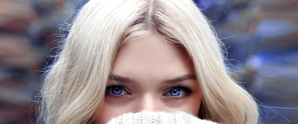 Women face in winter