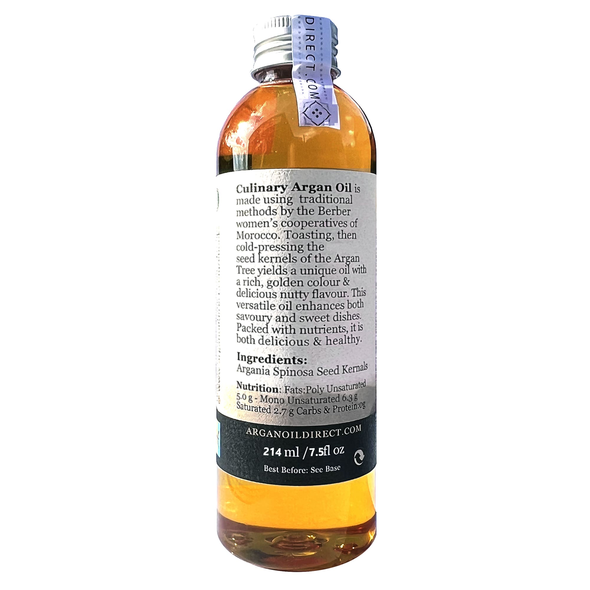 culinary argan oil bottle rear