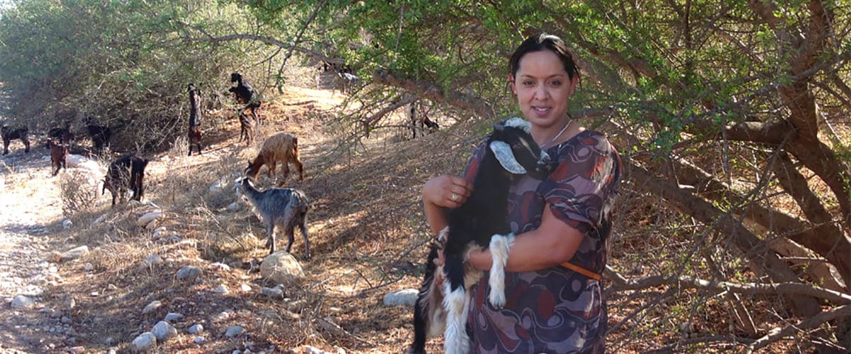 Malika With Goat in Argan Forest